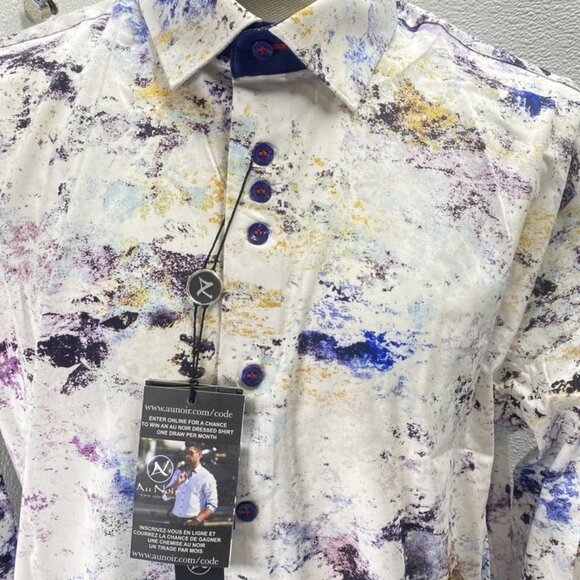 Au Noir Men’s Magnani Long Sleeve Button-Up Shirt Size 4XL White - Picture 14 of 15